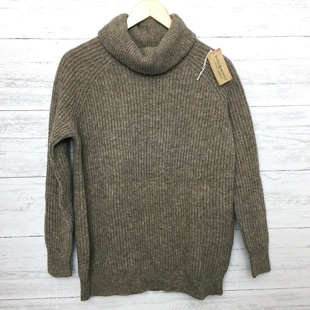NEW Ralph Lauren Denim & Supply Brown Shetland Wool Blend Sweater Turtleneck XS